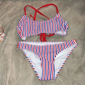 🔹4 for $30 Xhilaration Striped Bikini, Medium Top/Small Bottom